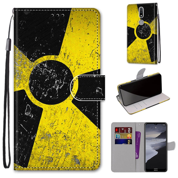 Coloured Drawing Cross Texture Horizontal Flip PU Leather Case with Holder & Card Slots & Wallet & Lanyard, For Nokia 2.4