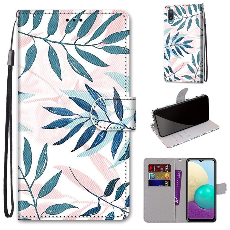 Coloured Drawing Cross Texture Horizontal Flip PU Leather Case with Holder & Card Slots & Wallet & Lanyard, For Samsung Galaxy A02 / M02