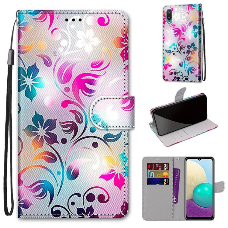 Coloured Drawing Cross Texture Horizontal Flip PU Leather Case with Holder & Card Slots & Wallet & Lanyard, For Samsung Galaxy A02 / M02