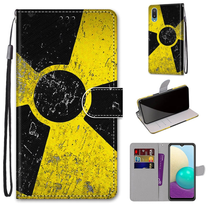 Coloured Drawing Cross Texture Horizontal Flip PU Leather Case with Holder & Card Slots & Wallet & Lanyard, For Samsung Galaxy A02 / M02