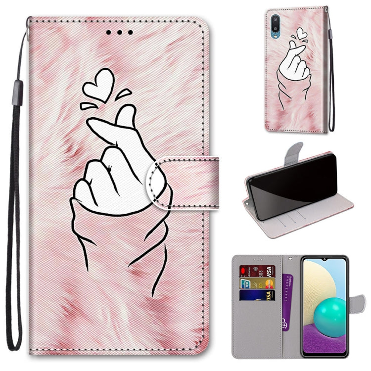 Coloured Drawing Cross Texture Horizontal Flip PU Leather Case with Holder & Card Slots & Wallet & Lanyard, For Samsung Galaxy A02 / M02