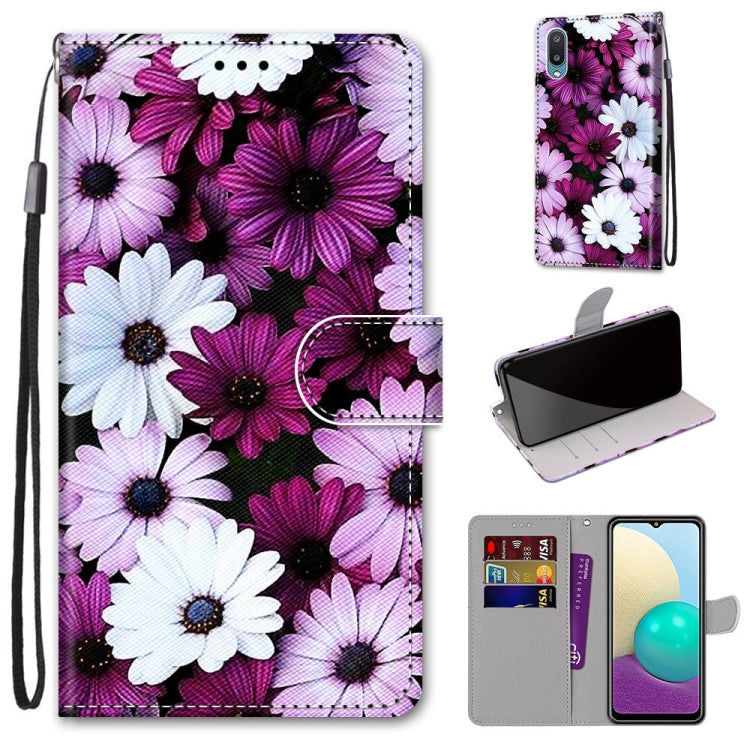 Coloured Drawing Cross Texture Horizontal Flip PU Leather Case with Holder & Card Slots & Wallet & Lanyard, For Samsung Galaxy A02 / M02