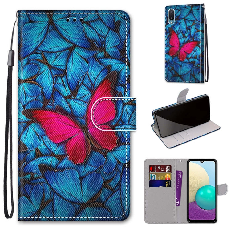 Coloured Drawing Cross Texture Horizontal Flip PU Leather Case with Holder & Card Slots & Wallet & Lanyard, For Samsung Galaxy A02 / M02