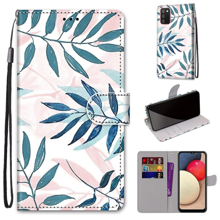 Coloured Drawing Cross Texture Horizontal Flip PU Leather Case with Holder & Card Slots & Wallet & Lanyard, For Samsung Galaxy A02s / M02s