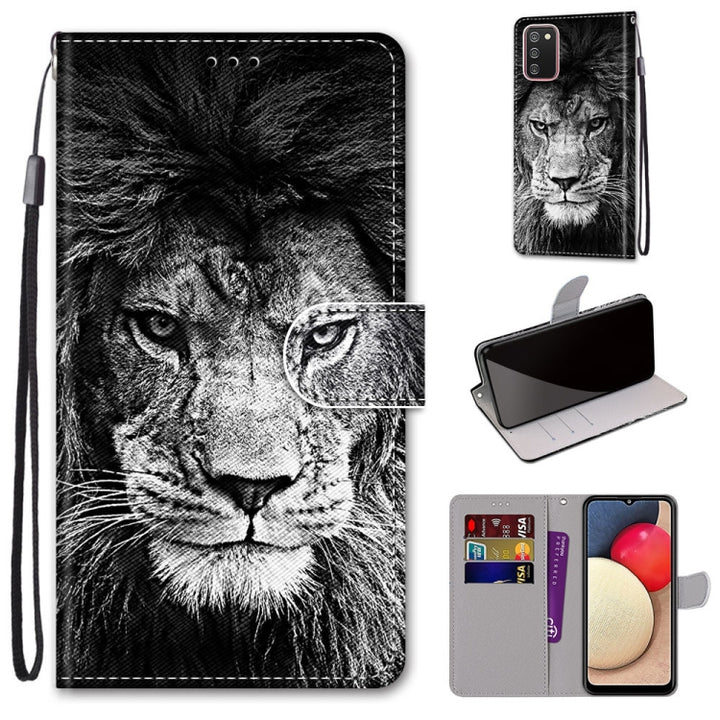 Coloured Drawing Cross Texture Horizontal Flip PU Leather Case with Holder & Card Slots & Wallet & Lanyard, For Samsung Galaxy A02s / M02s