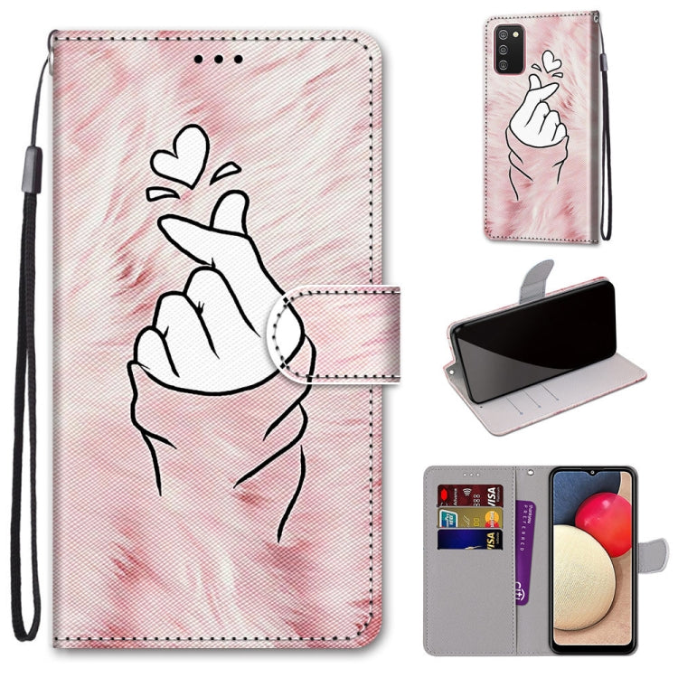 Coloured Drawing Cross Texture Horizontal Flip PU Leather Case with Holder & Card Slots & Wallet & Lanyard, For Samsung Galaxy A02s / M02s