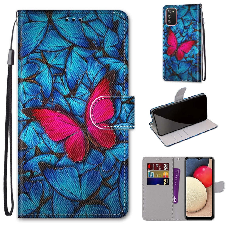 Coloured Drawing Cross Texture Horizontal Flip PU Leather Case with Holder & Card Slots & Wallet & Lanyard, For Samsung Galaxy A02s / M02s