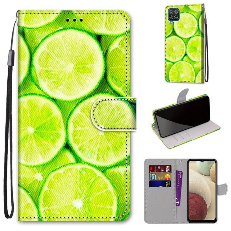 Coloured Drawing Cross Texture Horizontal Flip PU Leather Case with Holder & Card Slots & Wallet & Lanyard, For Samsung Galaxy A12 / M12