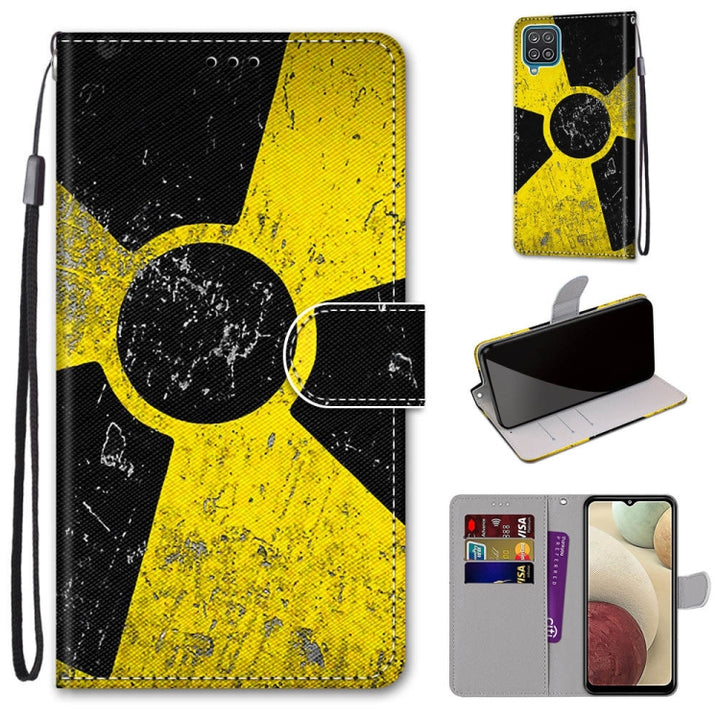 Coloured Drawing Cross Texture Horizontal Flip PU Leather Case with Holder & Card Slots & Wallet & Lanyard, For Samsung Galaxy A12 / M12