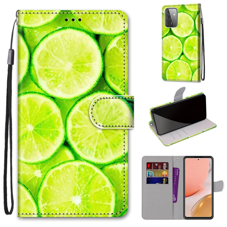 Coloured Drawing Cross Texture Horizontal Flip PU Leather Case with Holder & Card Slots & Wallet & Lanyard, For Samsung Galaxy A72 5G / 4G