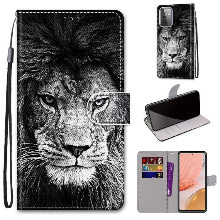 Coloured Drawing Cross Texture Horizontal Flip PU Leather Case with Holder & Card Slots & Wallet & Lanyard, For Samsung Galaxy A72 5G / 4G