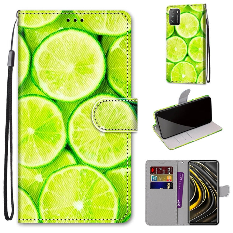 Coloured Drawing Cross Texture Horizontal Flip PU Leather Case with Holder & Card Slots & Wallet & Lanyard, For Xiaomi Poco M3