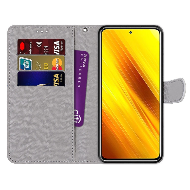 Coloured Drawing Cross Texture Horizontal Flip PU Leather Case with Holder & Card Slots & Wallet & Lanyard, For Xiaomi Poco X3 NPC