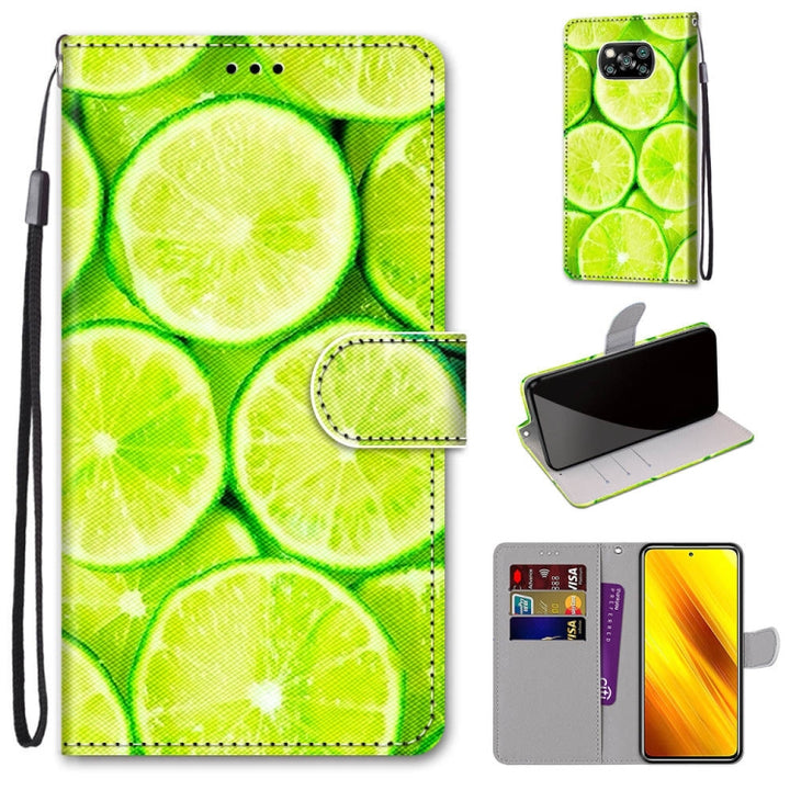 Coloured Drawing Cross Texture Horizontal Flip PU Leather Case with Holder & Card Slots & Wallet & Lanyard, For Xiaomi Poco X3 NPC