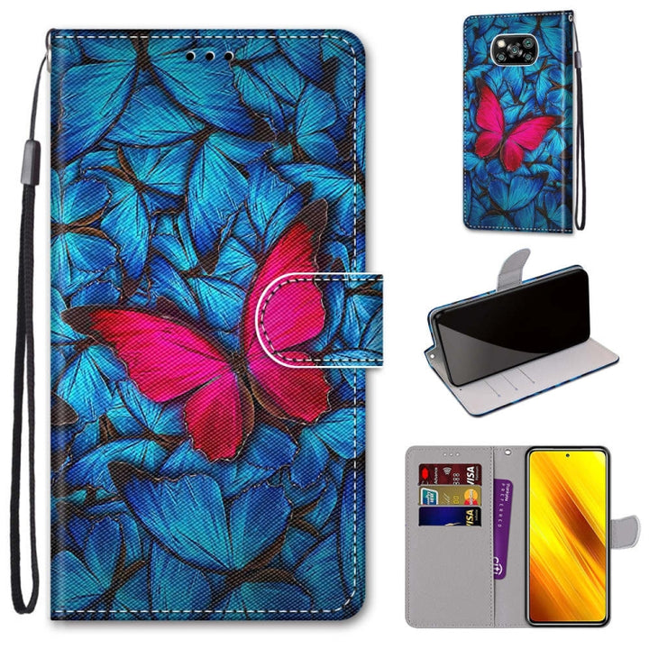 Coloured Drawing Cross Texture Horizontal Flip PU Leather Case with Holder & Card Slots & Wallet & Lanyard, For Xiaomi Poco X3 NPC