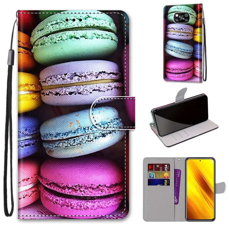 Coloured Drawing Cross Texture Horizontal Flip PU Leather Case with Holder & Card Slots & Wallet & Lanyard, For Xiaomi Poco X3 NPC