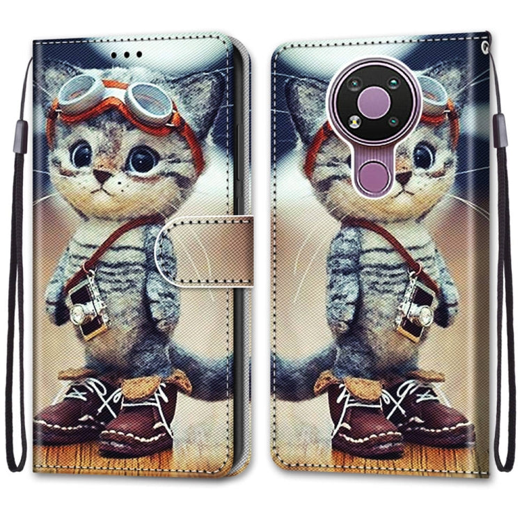 Coloured Drawing Cross Texture Horizontal Flip PU Leather Case with Holder & Card Slots & Wallet & Lanyard, For Nokia 3.4