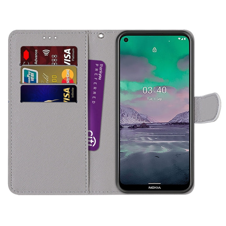 Coloured Drawing Cross Texture Horizontal Flip PU Leather Case with Holder & Card Slots & Wallet & Lanyard, For Nokia 3.4