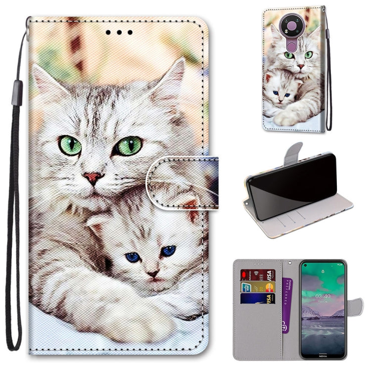 Coloured Drawing Cross Texture Horizontal Flip PU Leather Case with Holder & Card Slots & Wallet & Lanyard, For Nokia 3.4