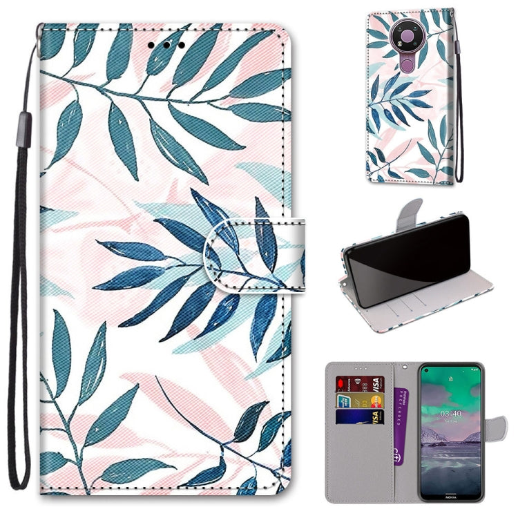 Coloured Drawing Cross Texture Horizontal Flip PU Leather Case with Holder & Card Slots & Wallet & Lanyard, For Nokia 3.4