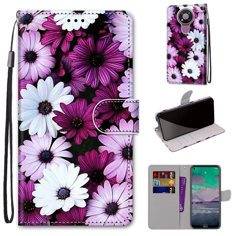 Coloured Drawing Cross Texture Horizontal Flip PU Leather Case with Holder & Card Slots & Wallet & Lanyard, For Nokia 3.4