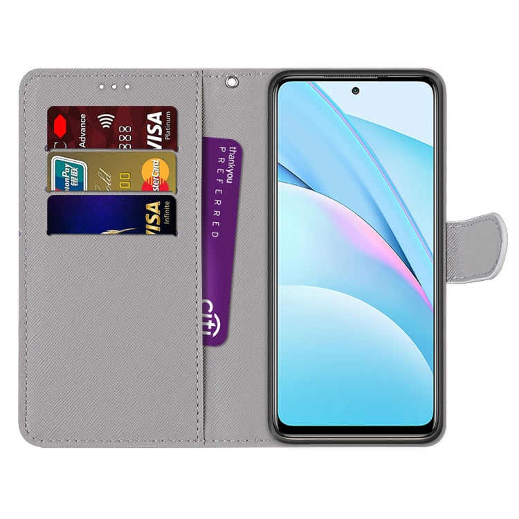 Coloured Drawing Cross Texture Horizontal Flip PU Leather Case with Holder & Card Slots & Wallet & Lanyard, For Xiaomi Mi 10T Lite