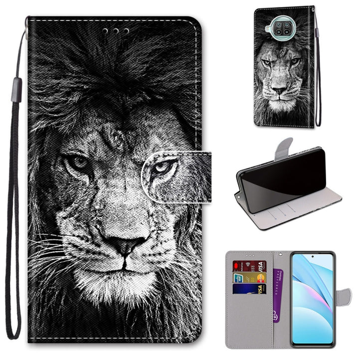 Coloured Drawing Cross Texture Horizontal Flip PU Leather Case with Holder & Card Slots & Wallet & Lanyard, For Xiaomi Mi 10T Lite