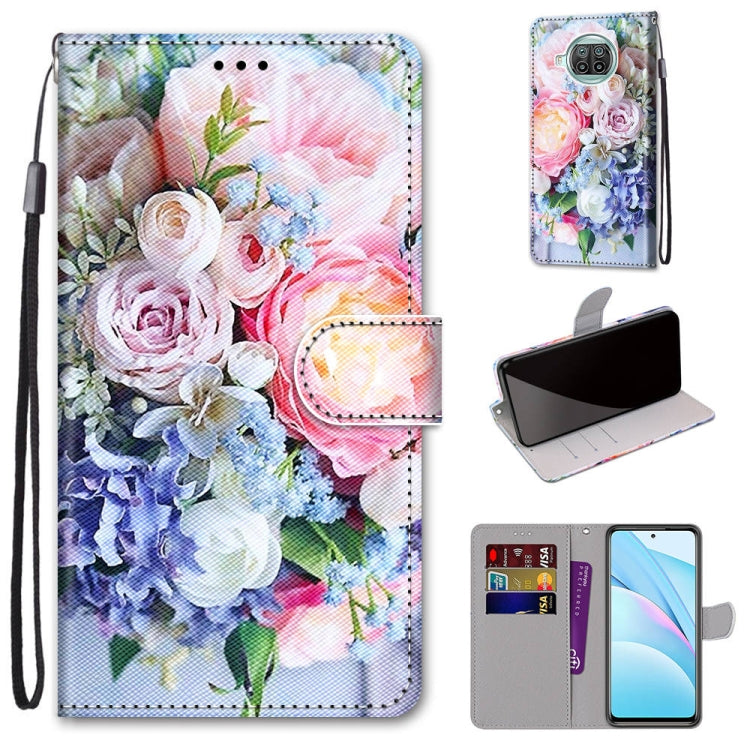 Coloured Drawing Cross Texture Horizontal Flip PU Leather Case with Holder & Card Slots & Wallet & Lanyard, For Xiaomi Mi 10T Lite