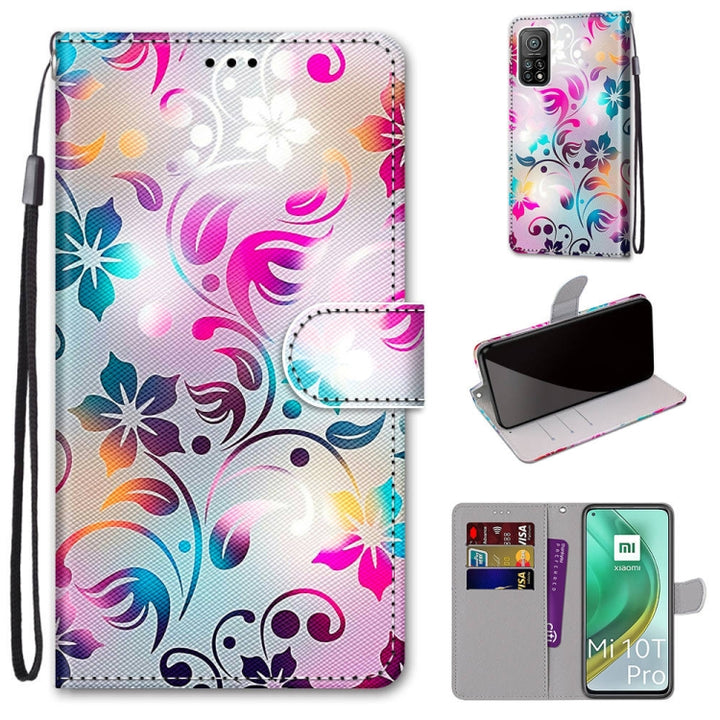 Coloured Drawing Cross Texture Horizontal Flip PU Leather Case with Holder & Card Slots & Wallet & Lanyard, For Xiaomi Mi 10T Pro / 10T / K30s