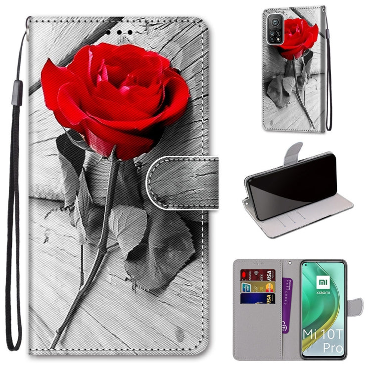 Coloured Drawing Cross Texture Horizontal Flip PU Leather Case with Holder & Card Slots & Wallet & Lanyard, For Xiaomi Mi 10T Pro / 10T / K30s