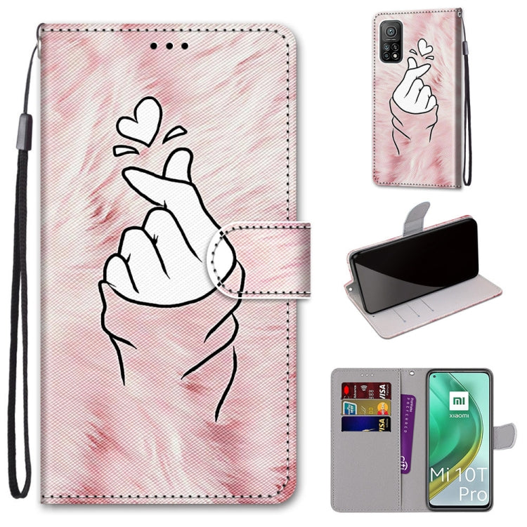 Coloured Drawing Cross Texture Horizontal Flip PU Leather Case with Holder & Card Slots & Wallet & Lanyard, For Xiaomi Mi 10T Pro / 10T / K30s