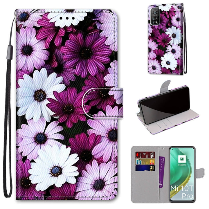 Coloured Drawing Cross Texture Horizontal Flip PU Leather Case with Holder & Card Slots & Wallet & Lanyard, For Xiaomi Mi 10T Pro / 10T / K30s