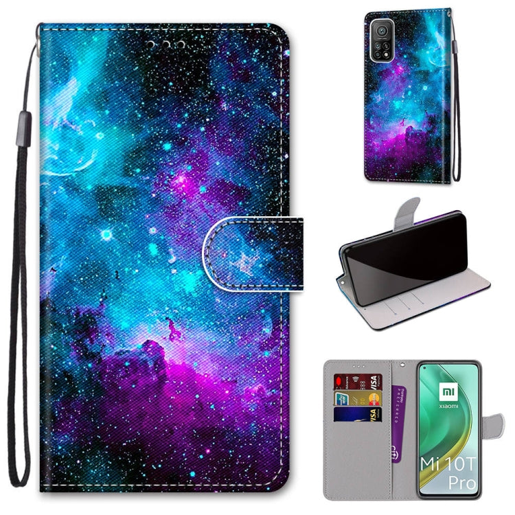 Coloured Drawing Cross Texture Horizontal Flip PU Leather Case with Holder & Card Slots & Wallet & Lanyard, For Xiaomi Mi 10T Pro / 10T / K30s