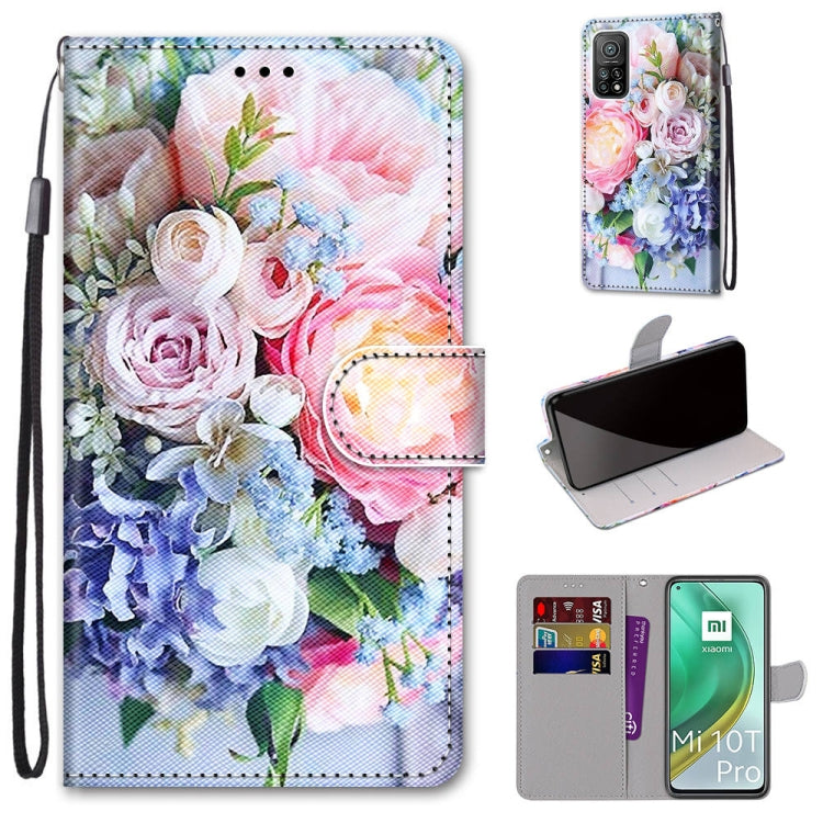 Coloured Drawing Cross Texture Horizontal Flip PU Leather Case with Holder & Card Slots & Wallet & Lanyard, For Xiaomi Mi 10T Pro / 10T / K30s