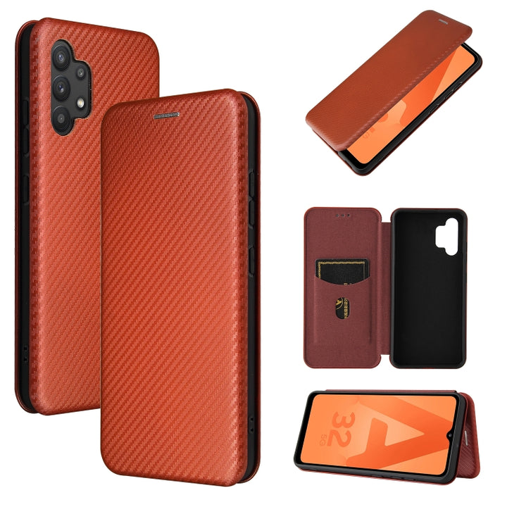 Carbon Fiber Texture Magnetic Horizontal Flip TPU + PC + PU Leather Case with Card Slot, For Motorola Edge S, For Nokia 7.3, For Nokia 6.3, For Samsung Galaxy A32 4G