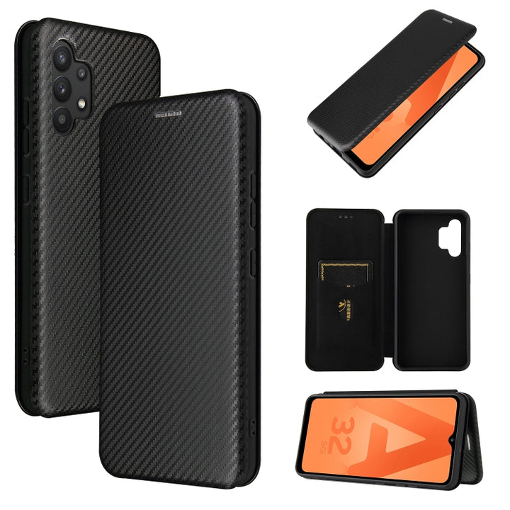 Carbon Fiber Texture Magnetic Horizontal Flip TPU + PC + PU Leather Case with Card Slot, For Motorola Edge S, For Nokia 7.3, For Nokia 6.3, For Samsung Galaxy A32 4G