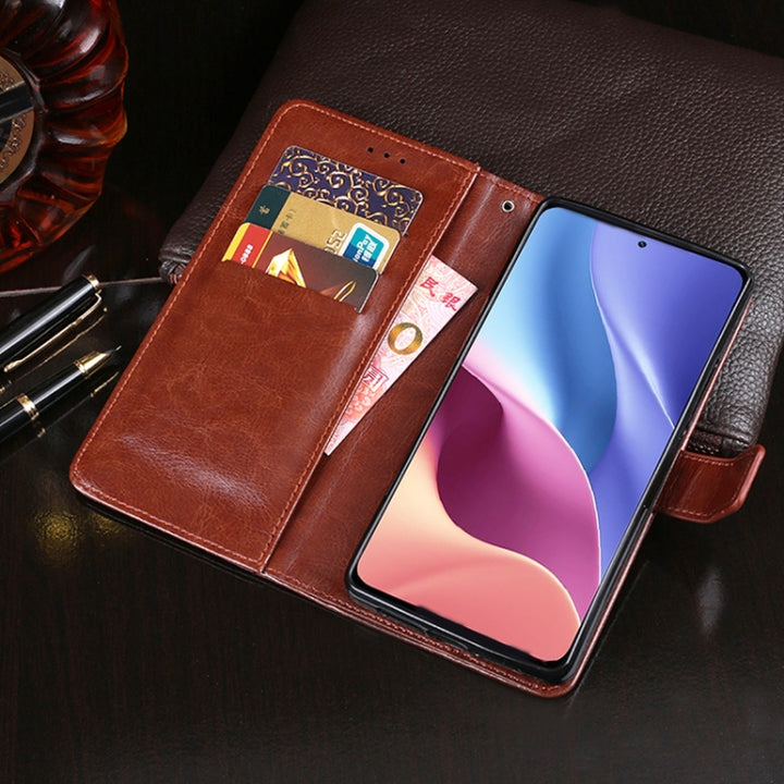 idewei Crazy Horse Texture Horizontal Flip Leather Case with Holder & Card Slots & Wallet, For Xiaomi Poco F3, For ZTE Blade X1 5G