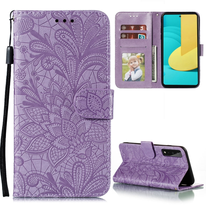 Lace Flower Embossing Pattern Horizontal Flip Leather Case with Holder & Card Slots & Wallet & Photo Frame, For Samsung Galaxy A02 / M02 (EU), For Samsung Galaxy A32 4G, For Samsung Galaxy F62 / M62, For LG Stylo 7 5G, For Nokia 5.4