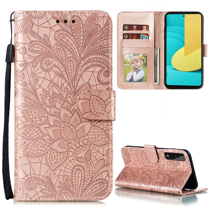 Lace Flower Embossing Pattern Horizontal Flip Leather Case with Holder & Card Slots & Wallet & Photo Frame, For Samsung Galaxy A02 / M02 (EU), For Samsung Galaxy A32 4G, For Samsung Galaxy F62 / M62, For LG Stylo 7 5G, For Nokia 5.4