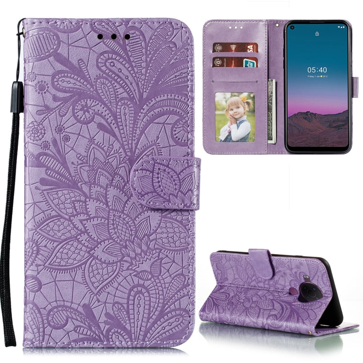 Lace Flower Embossing Pattern Horizontal Flip Leather Case with Holder & Card Slots & Wallet & Photo Frame, For Samsung Galaxy A02 / M02 (EU), For Samsung Galaxy A32 4G, For Samsung Galaxy F62 / M62, For LG Stylo 7 5G, For Nokia 5.4