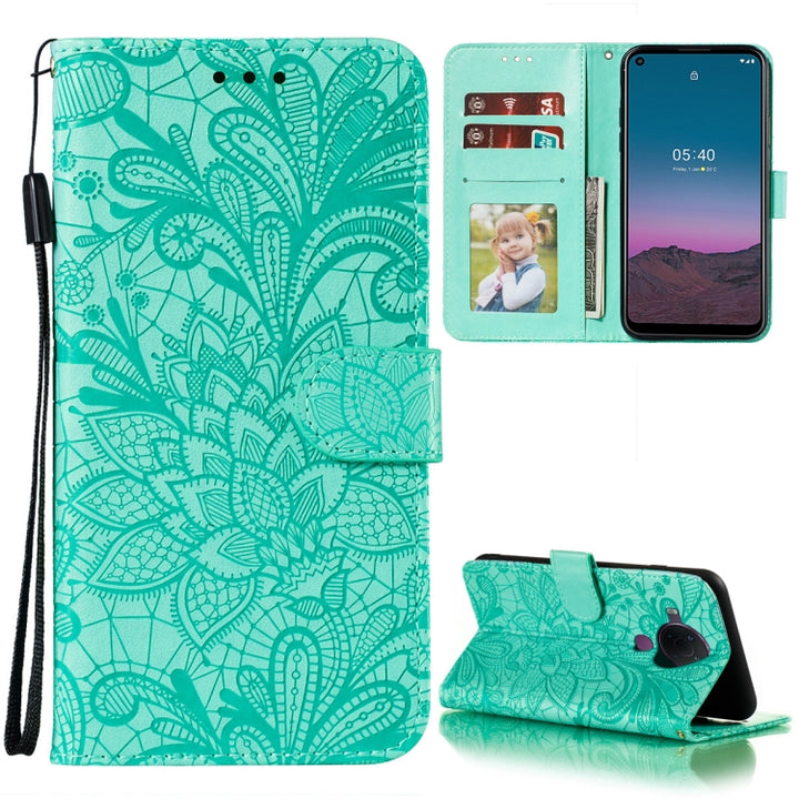 Lace Flower Embossing Pattern Horizontal Flip Leather Case with Holder & Card Slots & Wallet & Photo Frame, For Samsung Galaxy A02 / M02 (EU), For Samsung Galaxy A32 4G, For Samsung Galaxy F62 / M62, For LG Stylo 7 5G, For Nokia 5.4