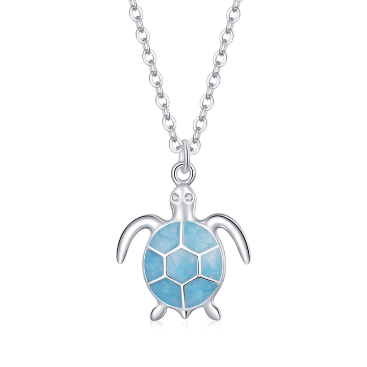 S925 Sterling Silver Blue Turtle Women Nacklace Jewelry, Turtle