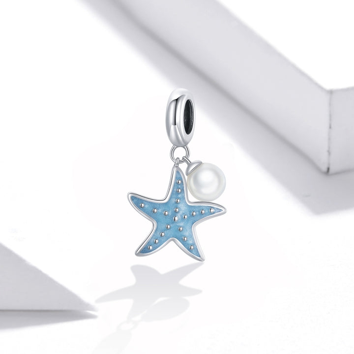 S925 Sterling Silver Starfish Pendant DIY Bracelet Necklace Accessories, Starfish