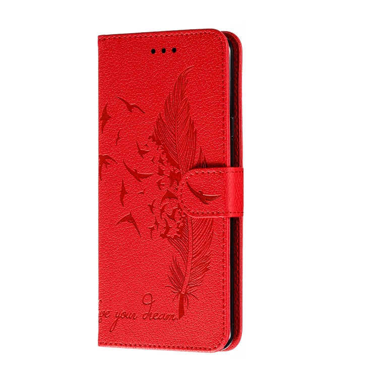 Feather Pattern Litchi Texture Horizontal Flip Leather Case with Holder & Wallet & Card Slots, For Galaxy A20s, For Galaxy M30s