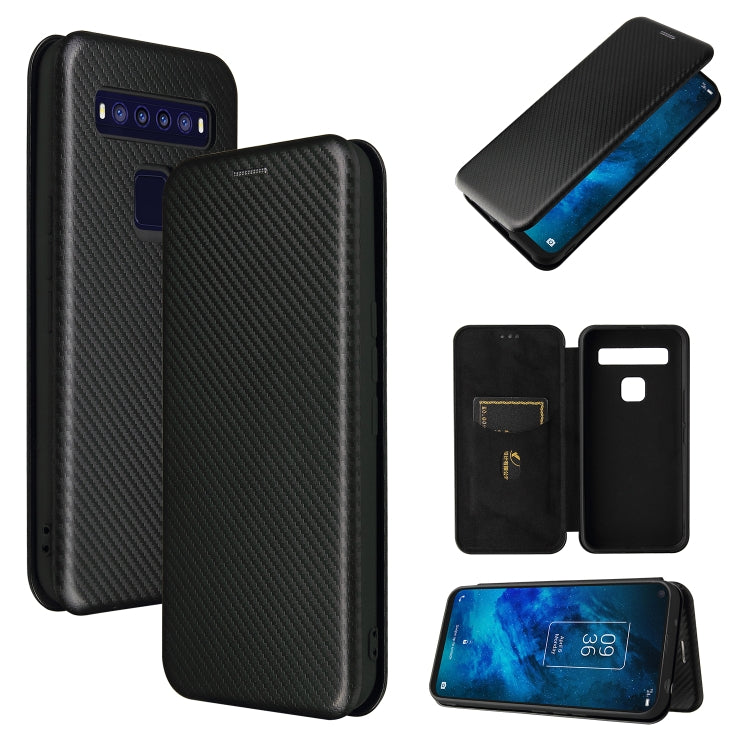 Carbon Fiber Texture Magnetic Horizontal Flip TPU + PC + PU Leather Case with Card Slot, For TCL 10 5G UW(US Version), For Sony Xperia 10 III, For UMIDIGI A9