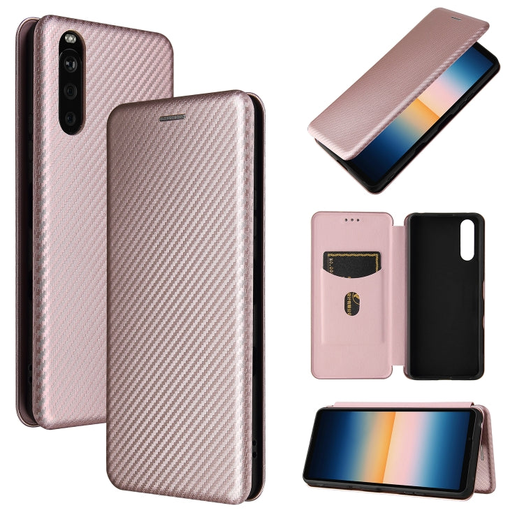 Carbon Fiber Texture Magnetic Horizontal Flip TPU + PC + PU Leather Case with Card Slot, For TCL 10 5G UW(US Version), For Sony Xperia 10 III, For UMIDIGI A9