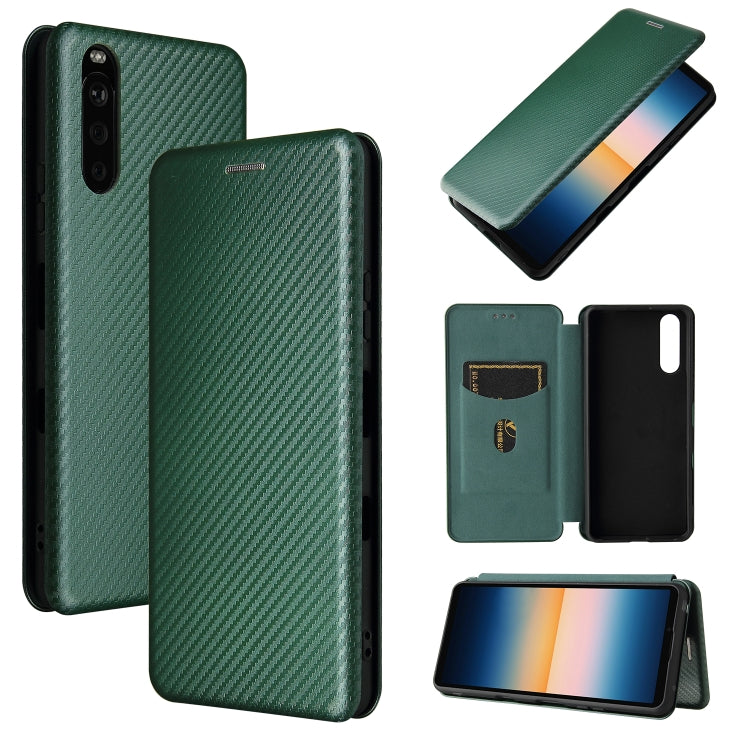 Carbon Fiber Texture Magnetic Horizontal Flip TPU + PC + PU Leather Case with Card Slot, For TCL 10 5G UW(US Version), For Sony Xperia 10 III, For UMIDIGI A9