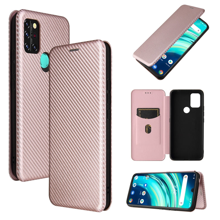 Carbon Fiber Texture Magnetic Horizontal Flip TPU + PC + PU Leather Case with Card Slot, For TCL 10 5G UW(US Version), For Sony Xperia 10 III, For UMIDIGI A9