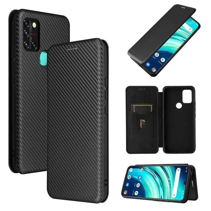 Carbon Fiber Texture Magnetic Horizontal Flip TPU + PC + PU Leather Case with Card Slot, For TCL 10 5G UW(US Version), For Sony Xperia 10 III, For UMIDIGI A9