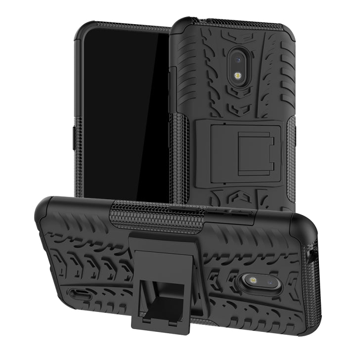 Tire Texture TPU + PC Shockproof Case with Holder, For Nokia 2.2, For OPPO Realme X, For Huawei Honor 9X Pro, For Galaxy Note 10 Plus